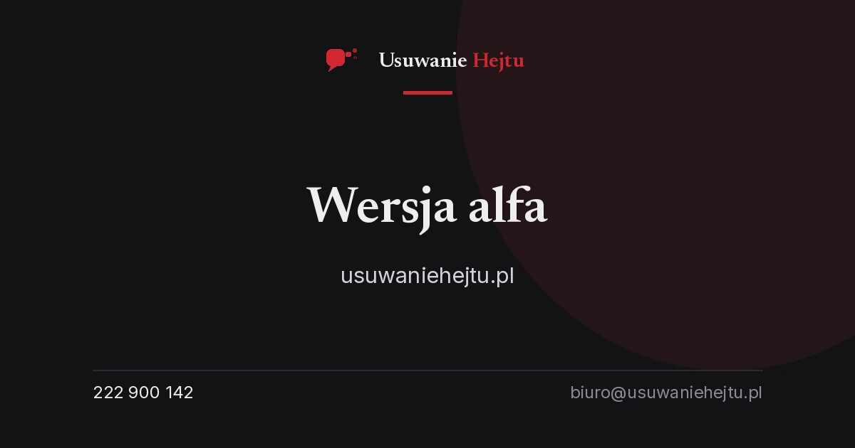 Wersja alfa strony - Fundacja Usuwanie Hejtu
