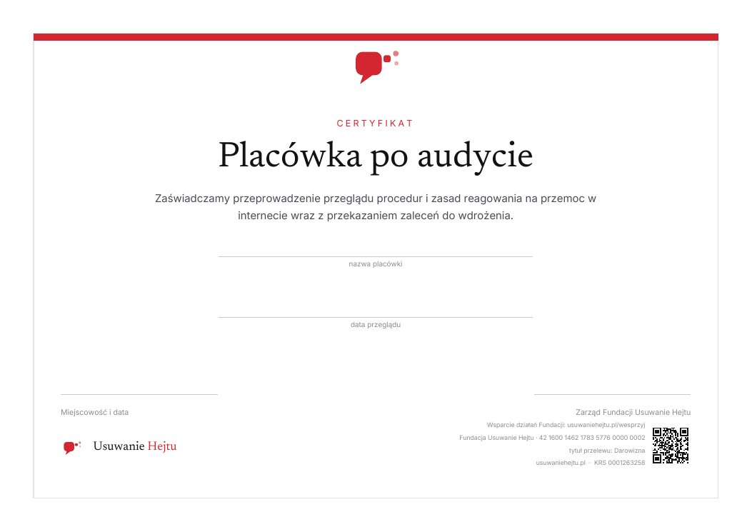 Podgląd: Placówka po audycie