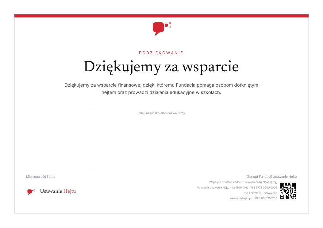 Podgląd: Dziękujemy za wsparcie