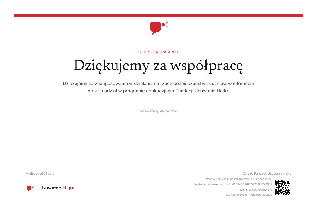 Podgląd: Dziękujemy za współpracę