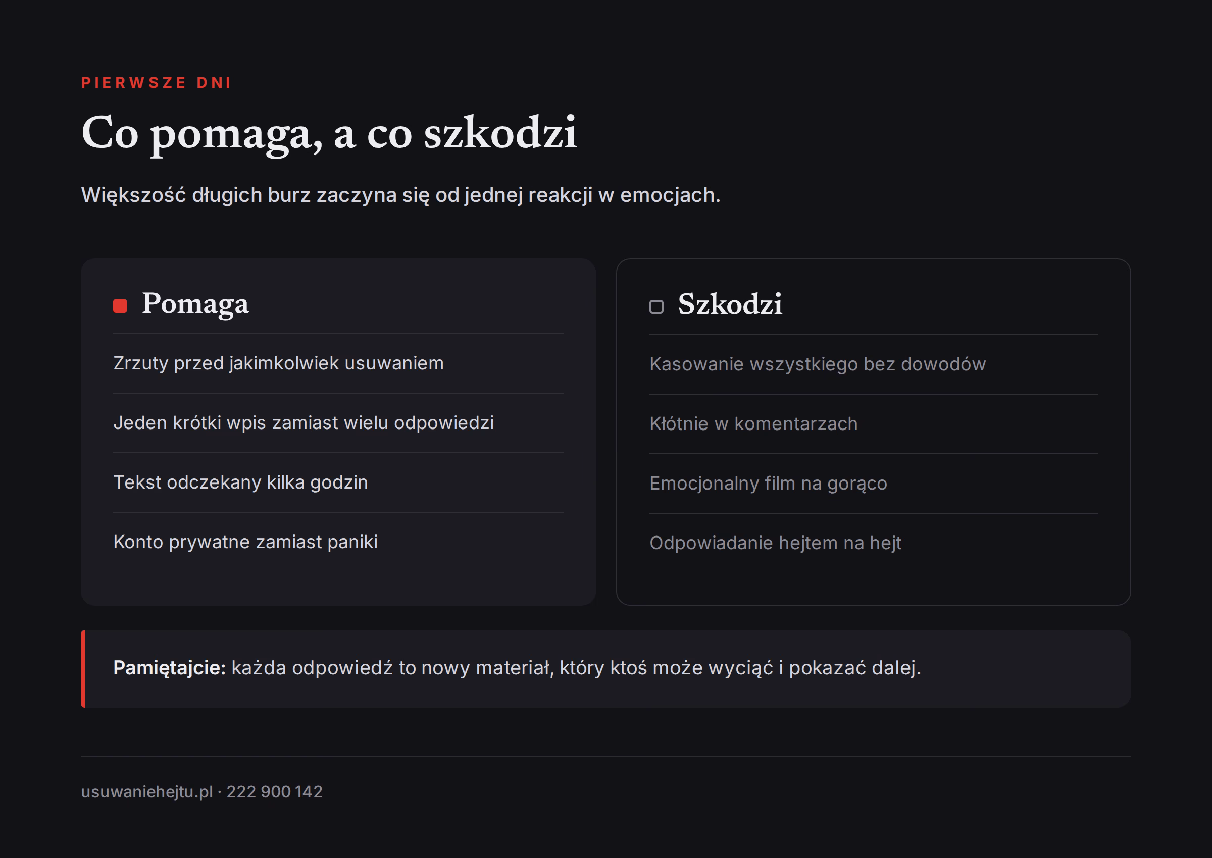 Co robić, a czego unikać w pierwszych dniach fali hejtu