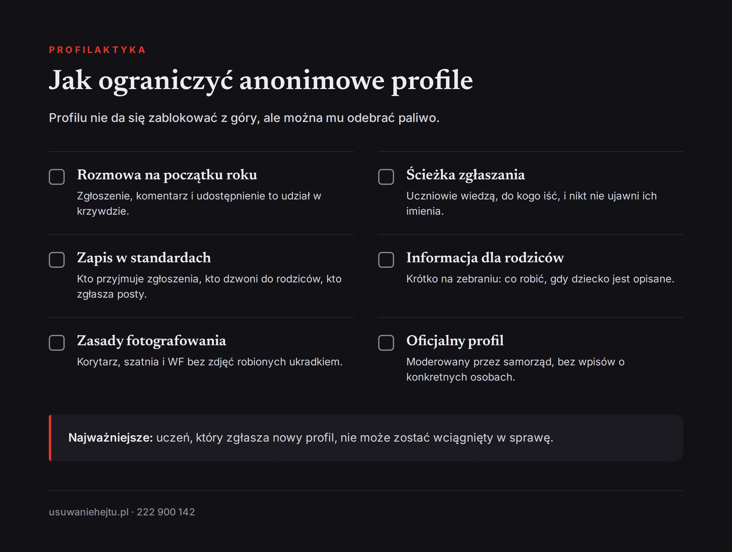 Jak szkoła i rodzice mogą ograniczyć anonimowe profile szkolne