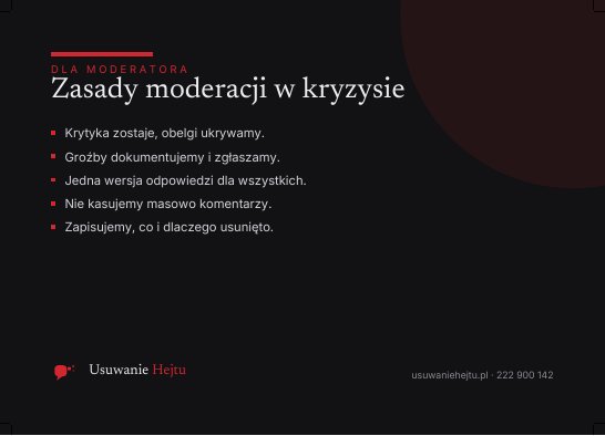 Podgląd: Zasady moderacji w kryzysie