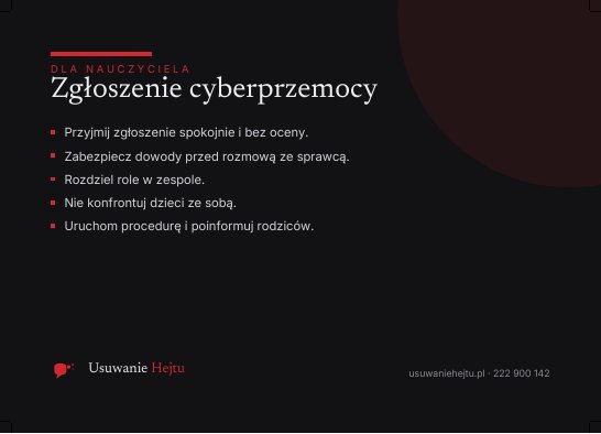 Podgląd: Zgłoszenie cyberprzemocy