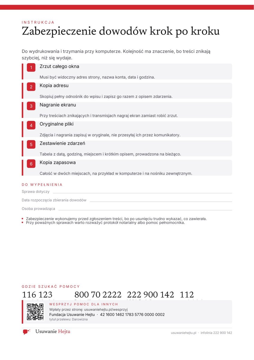 Podgląd: Zabezpieczenie dowodów krok po kroku