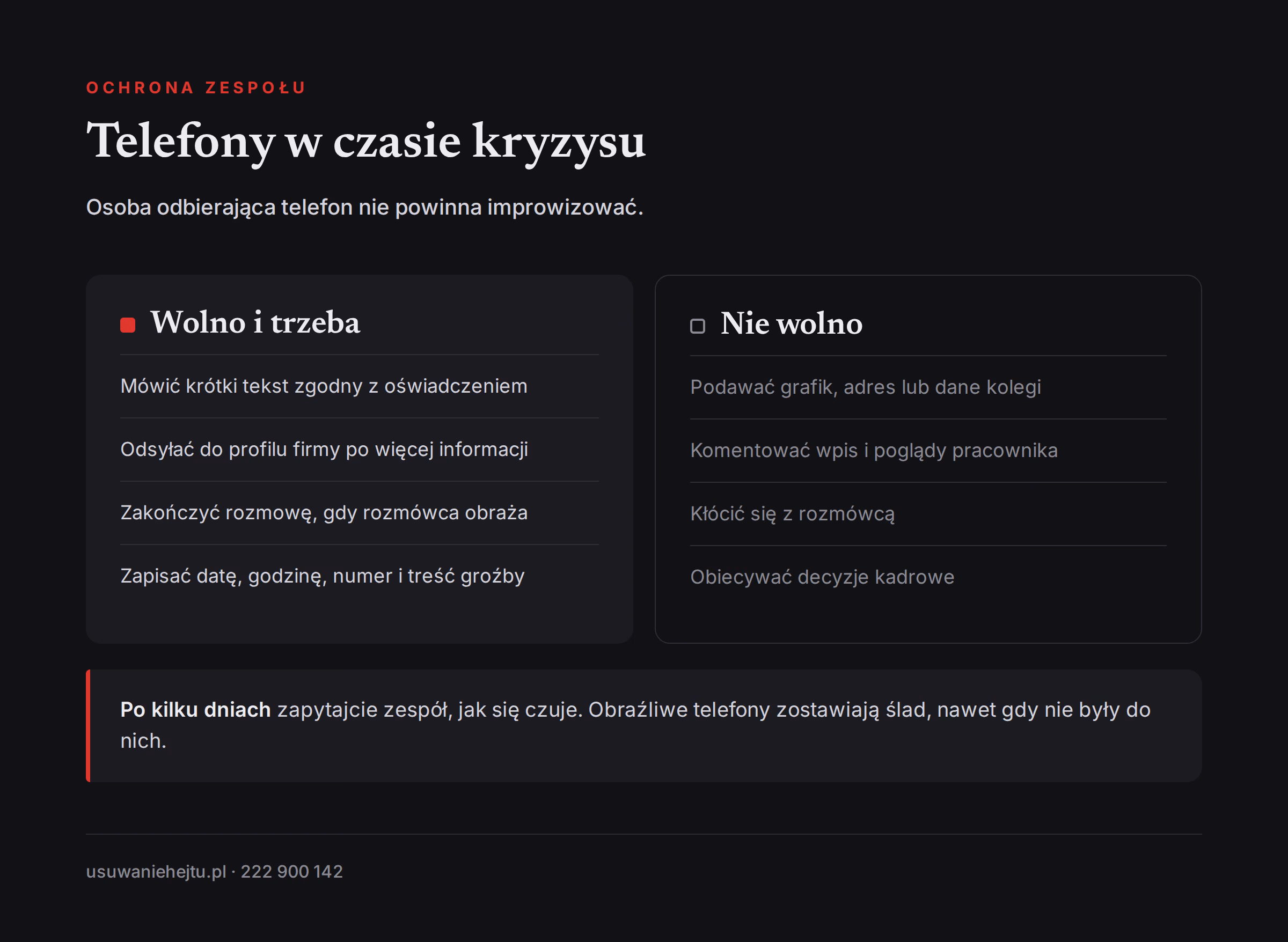 Co wolno, a czego nie wolno przy odbieraniu telefonów w czasie kryzysu wizerunkowego