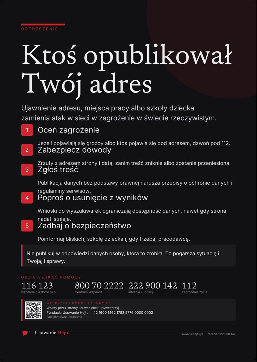 Podgląd: Ktoś opublikował Twój adres