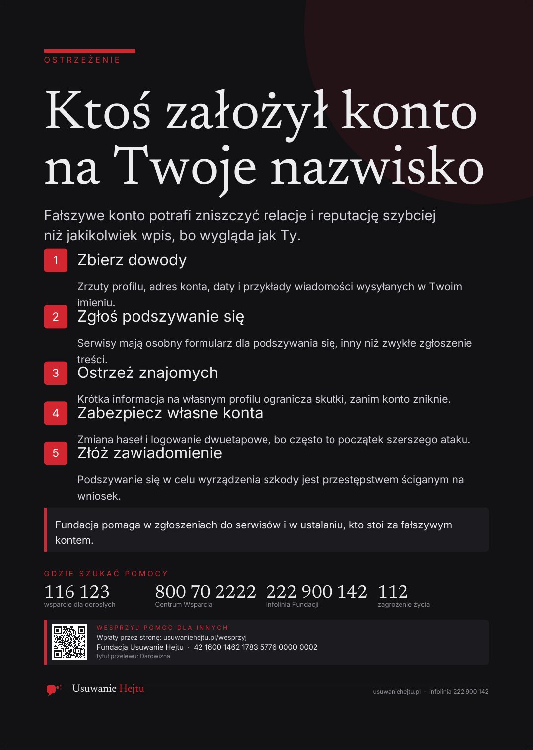 Podgląd: Ktoś założył konto na Twoje nazwisko