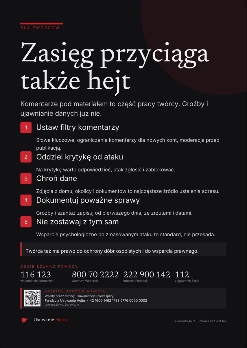 Podgląd: Zasięg przyciąga także hejt