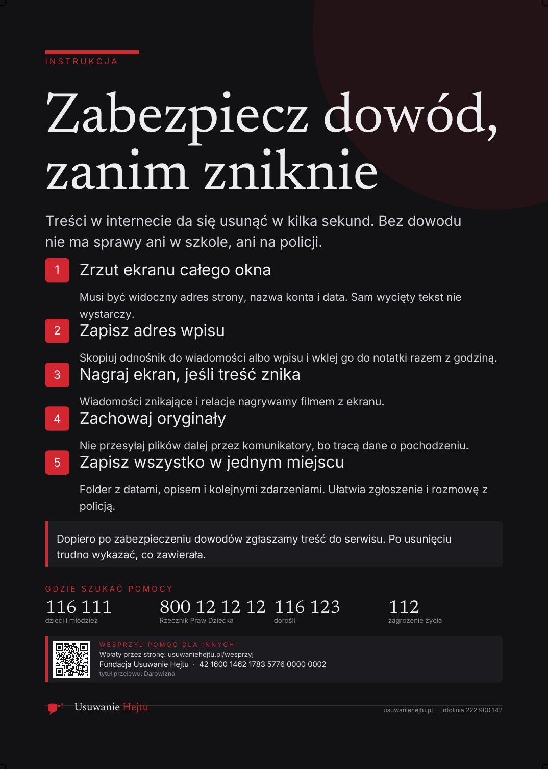 Podgląd: Zabezpiecz dowód, zanim zniknie