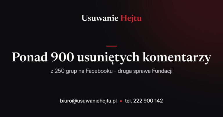 Ponad 900 komentarzy z 250 grup