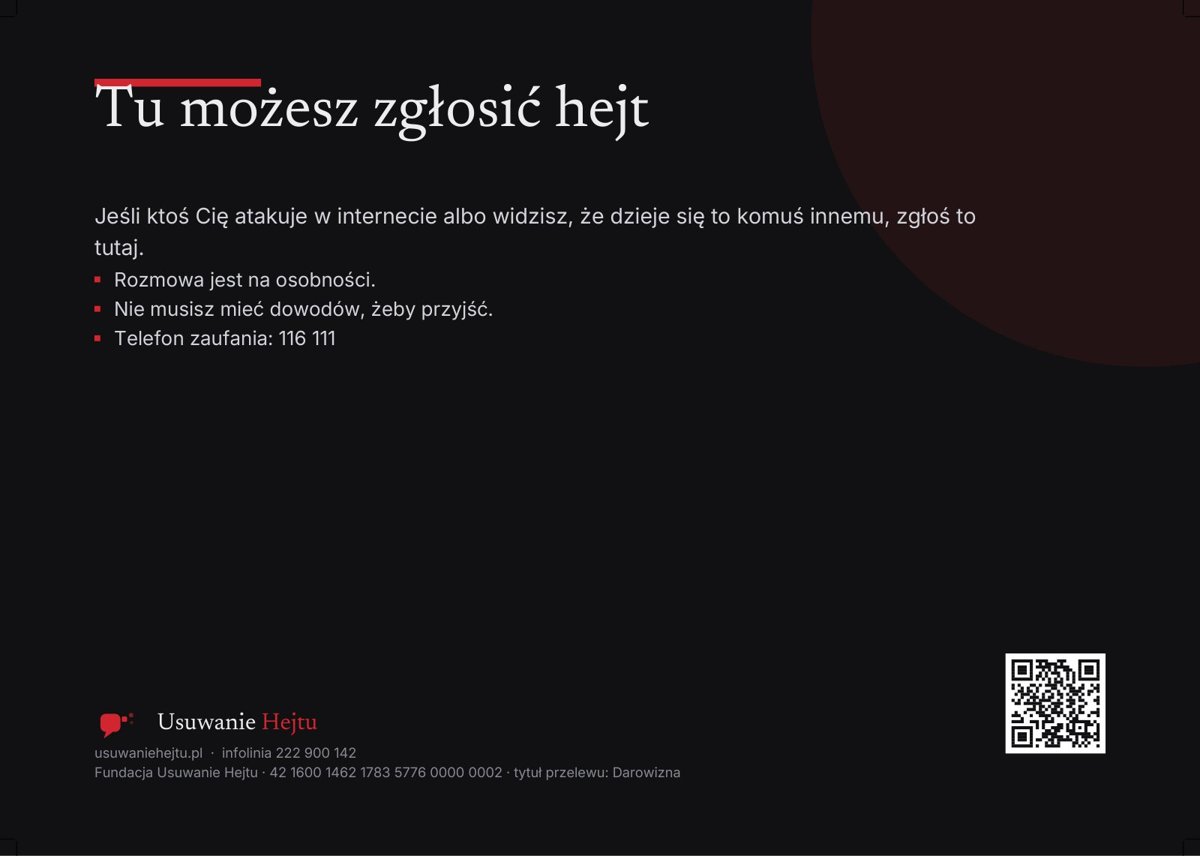 Podgląd: Tu możesz zgłosić hejt