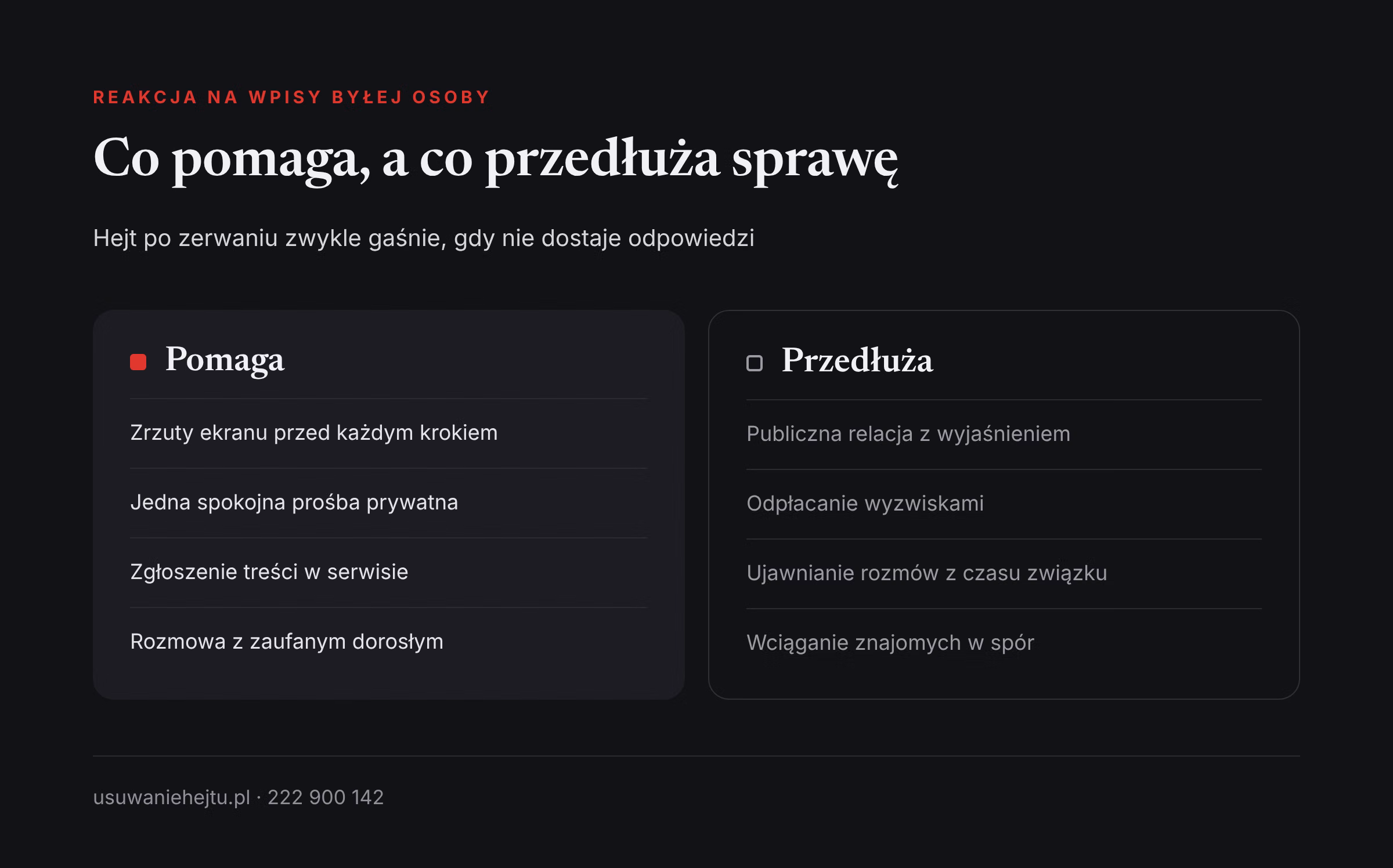 Hejt po zerwaniu: zestawienie reakcji, które pomagają zatrzymać obgadywanie, i tych, które przedłużają sprawę
