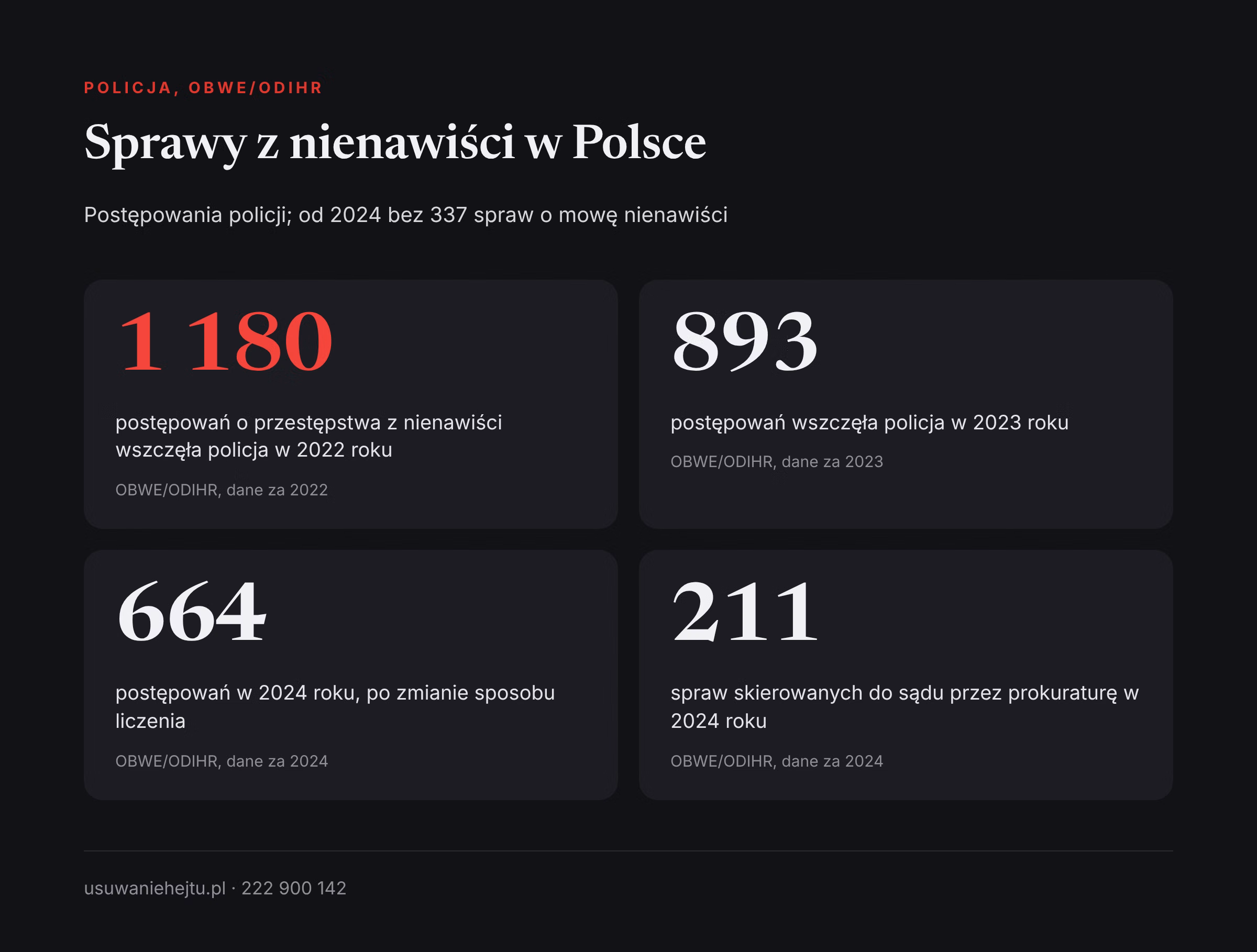 Hejt wobec cudzoziemców w Polsce w liczbach: postępowania policji o przestępstwa z nienawiści w latach 2022-2024