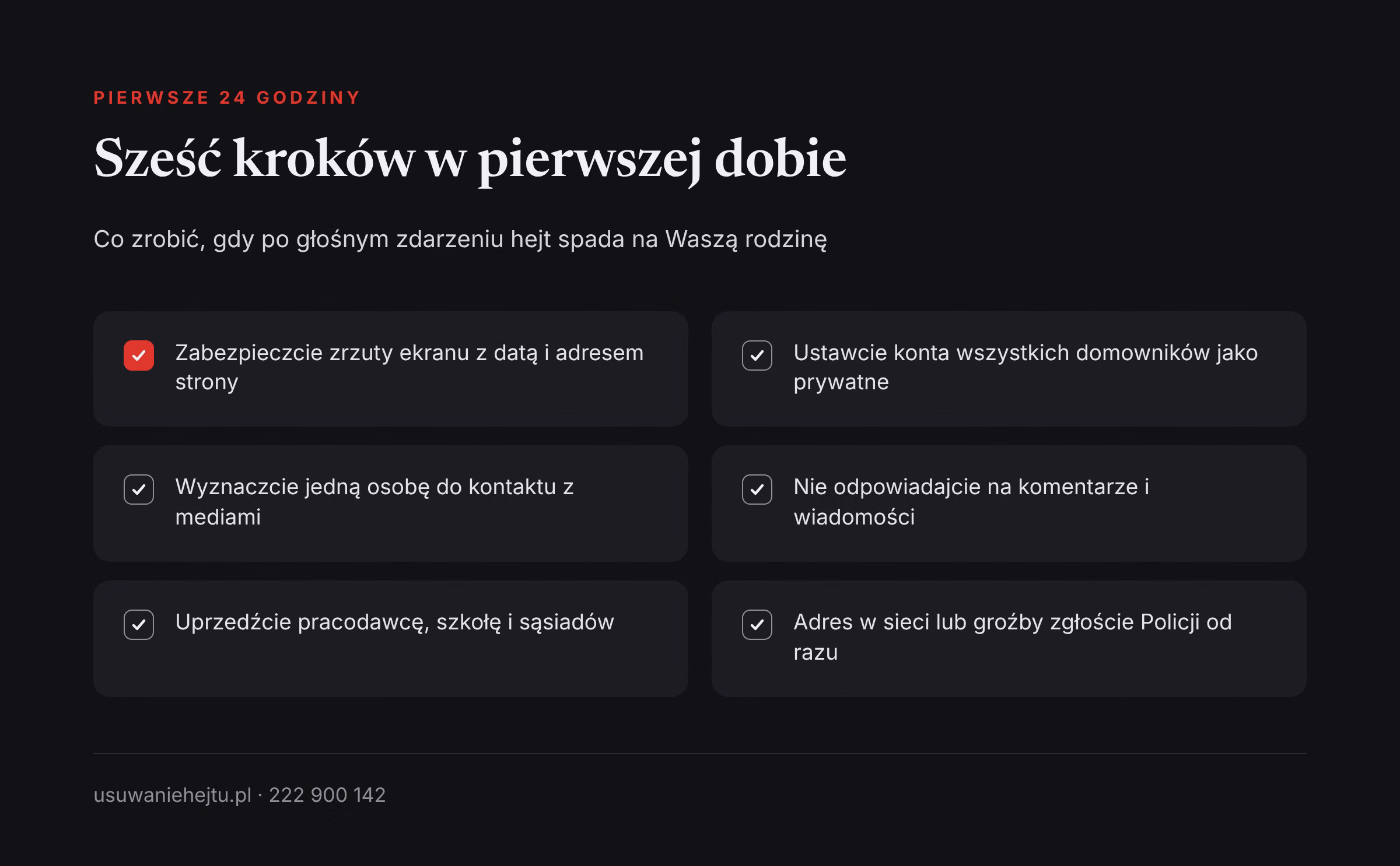 Hejt na rodzinę po tragedii: pierwsze 24 godziny Hejt na rodzinę sprawcy lub ofiary tragedii: sześć kroków, które warto wykonać w pierwszych 24 godzinach