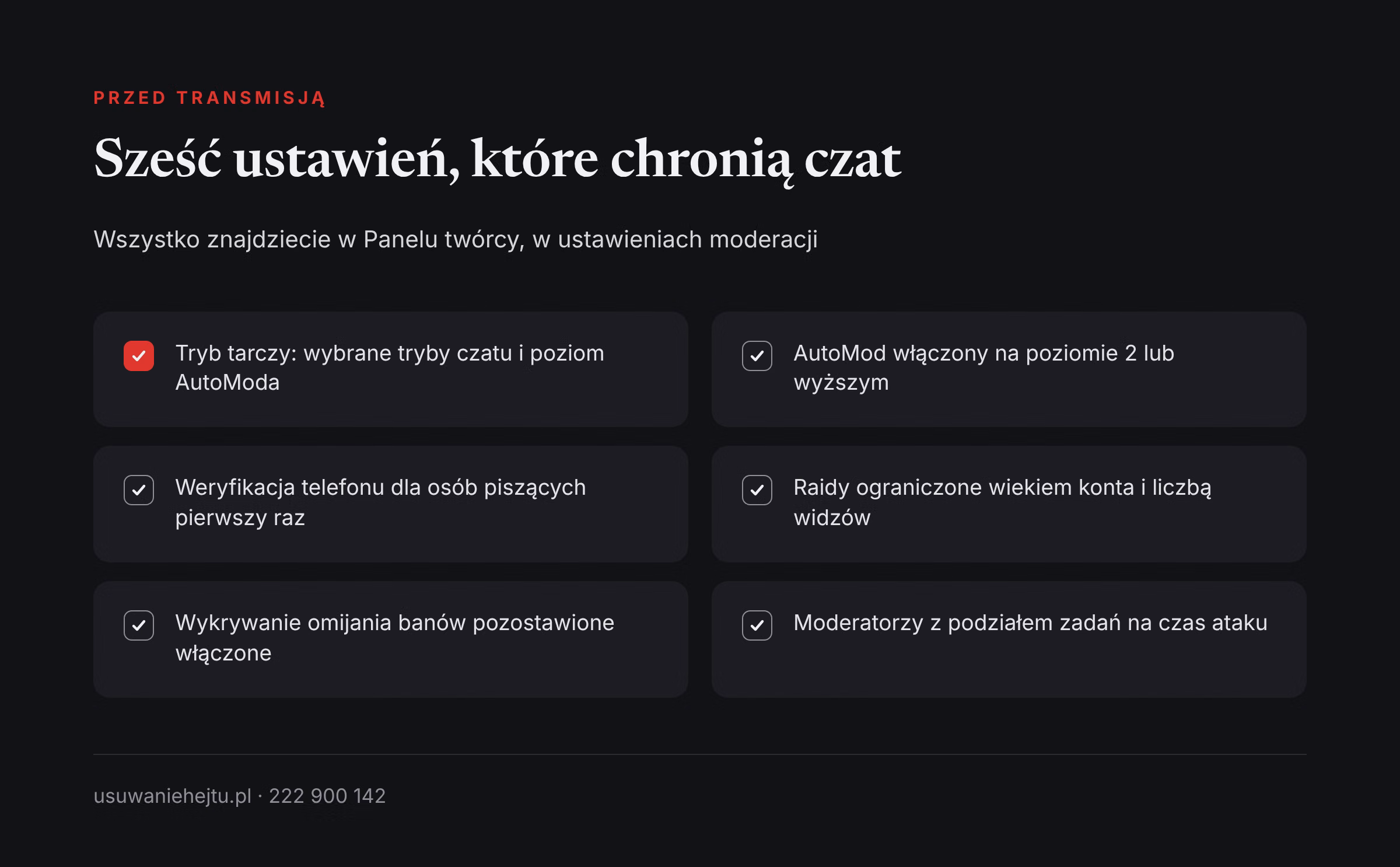 Ustawienia Twitcha przed transmisją Hate raid na Twitchu, jak się bronić: sześć ustawień kanału do wybrania przed transmisją na żywo