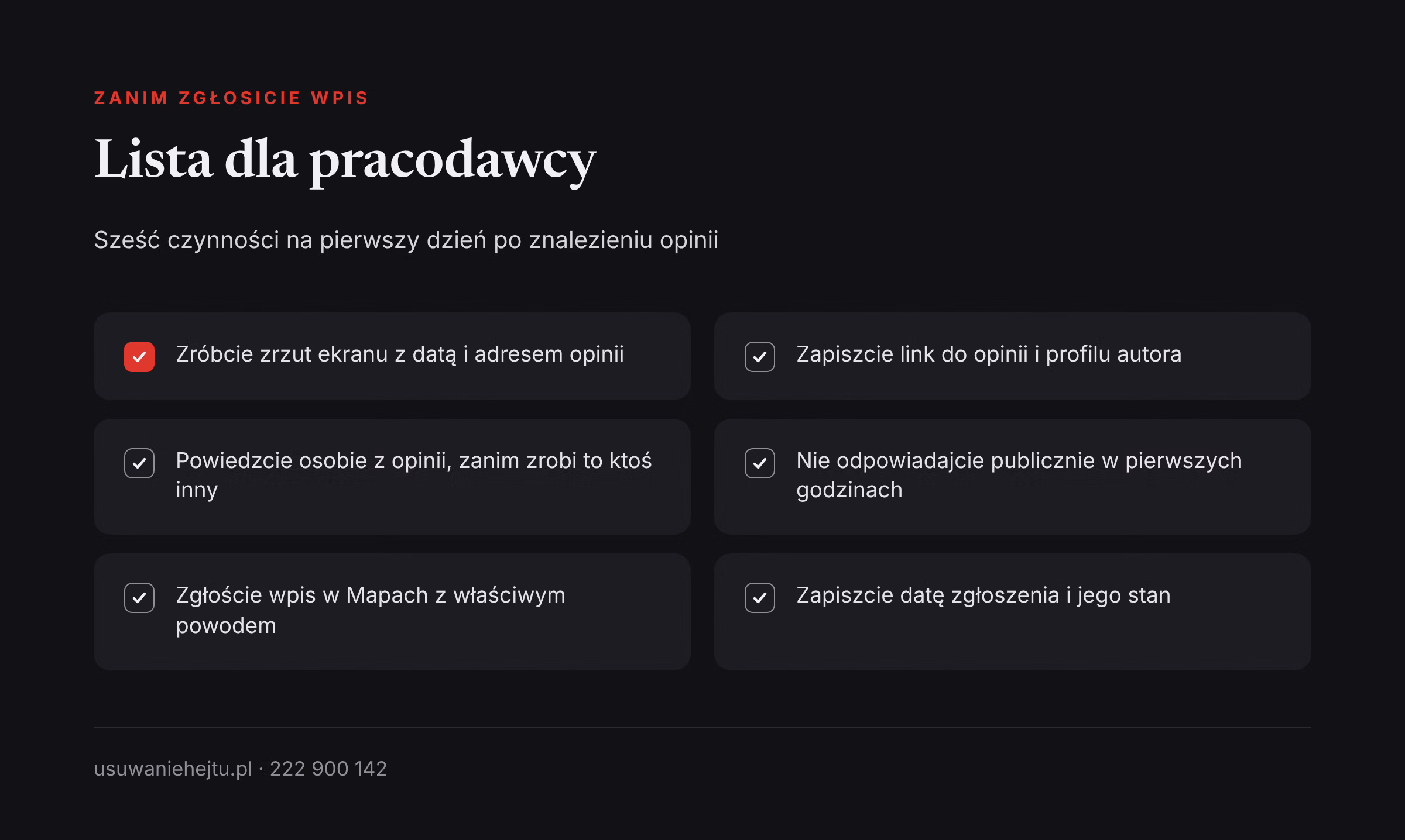Lista czynności po opinii z nazwiskiem Opinia z nazwiskiem pracownika w Google: sześć czynności, które pracodawca wykonuje w pierwszym dniu