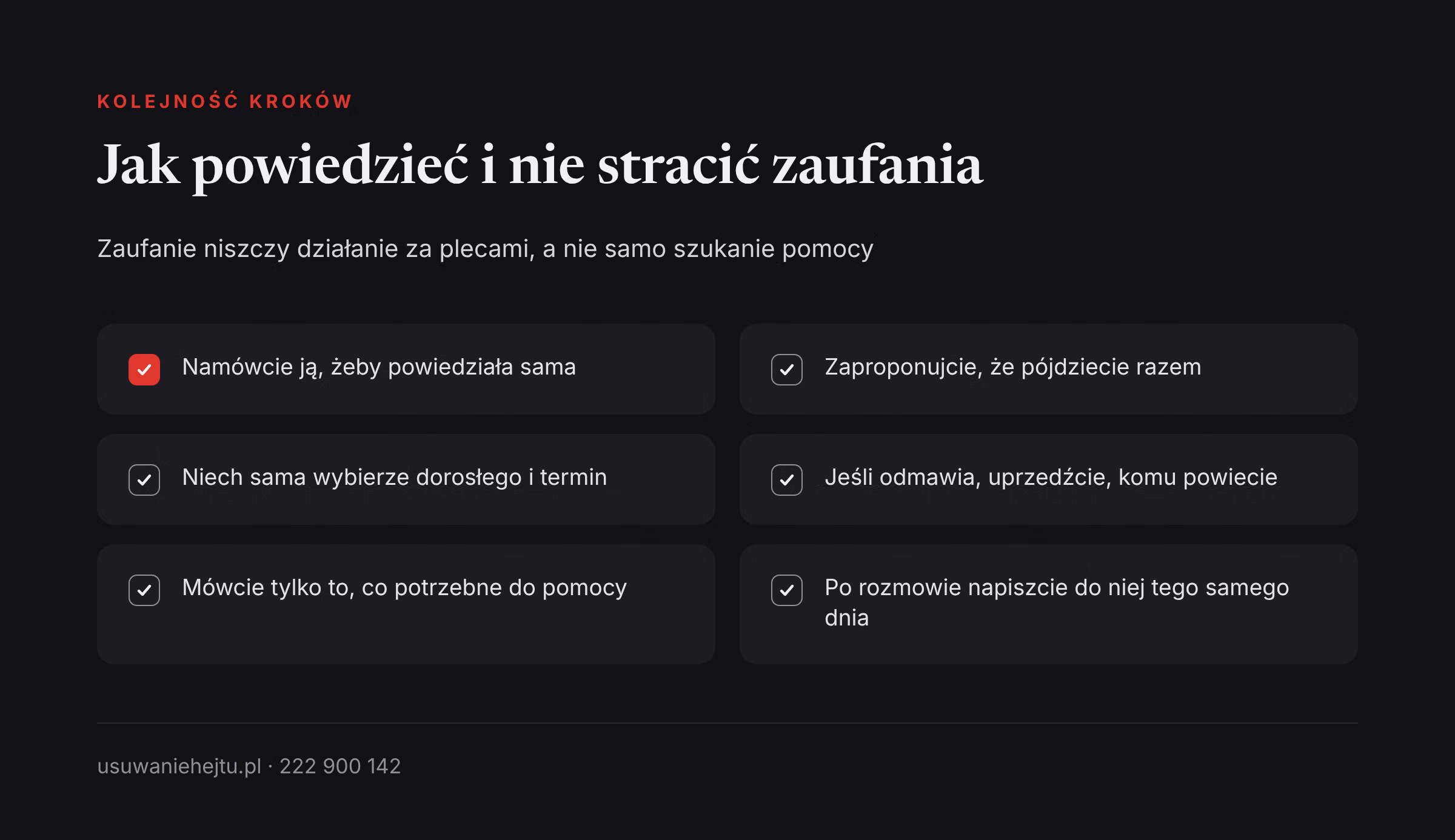 Jak powiedzieć dorosłemu o hejcie przyjaciółki Sześć kroków, jak przekazać dorosłemu tajemnicę o hejcie przyjaciółki tak, żeby nie stracić jej zaufania