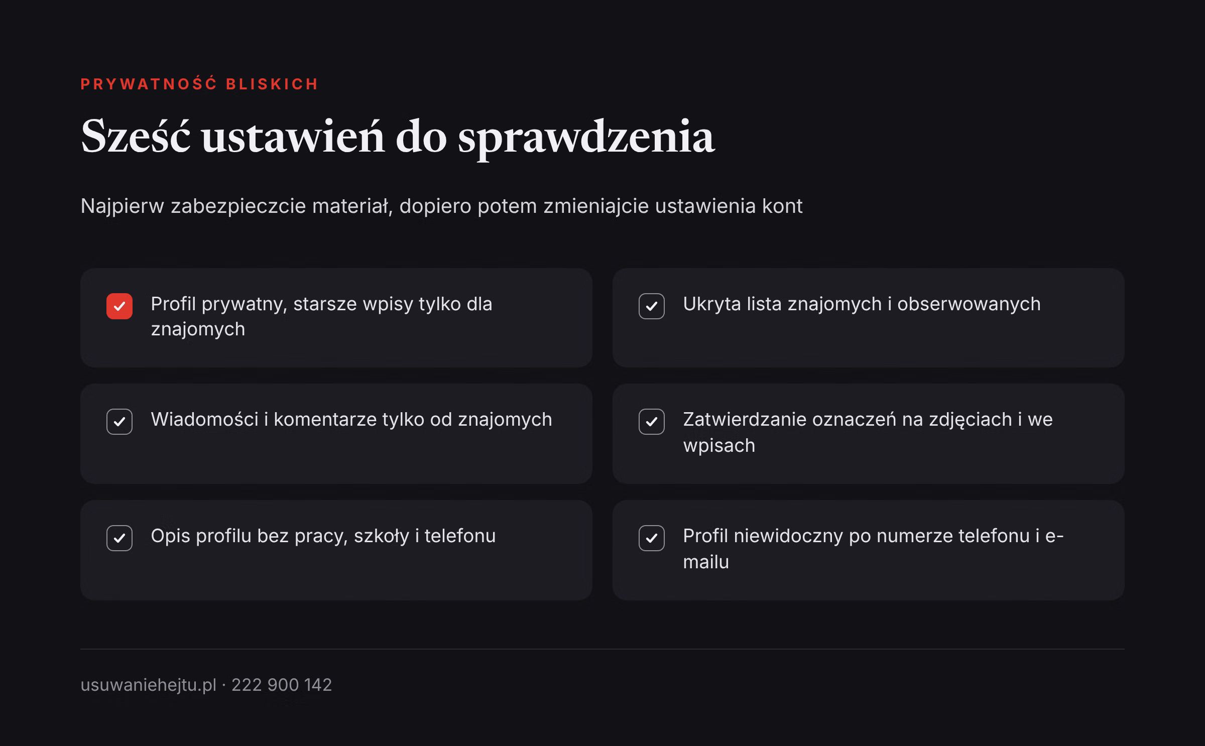 Hejt na rodzinę przedsiębiorcy: sześć ustawień prywatności profili małżonka i dzieci do sprawdzenia