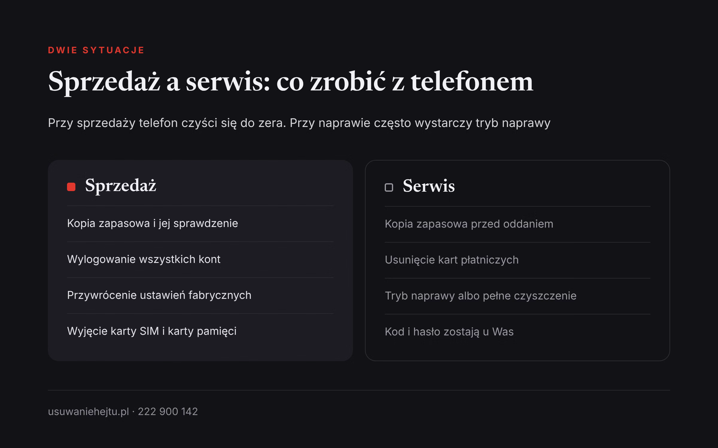 Sprzedaż telefonu a serwis: porównanie kroków Jak wyczyścić telefon przed sprzedażą i jak przygotować go do serwisu: porównanie czynności w obu sytuacjach