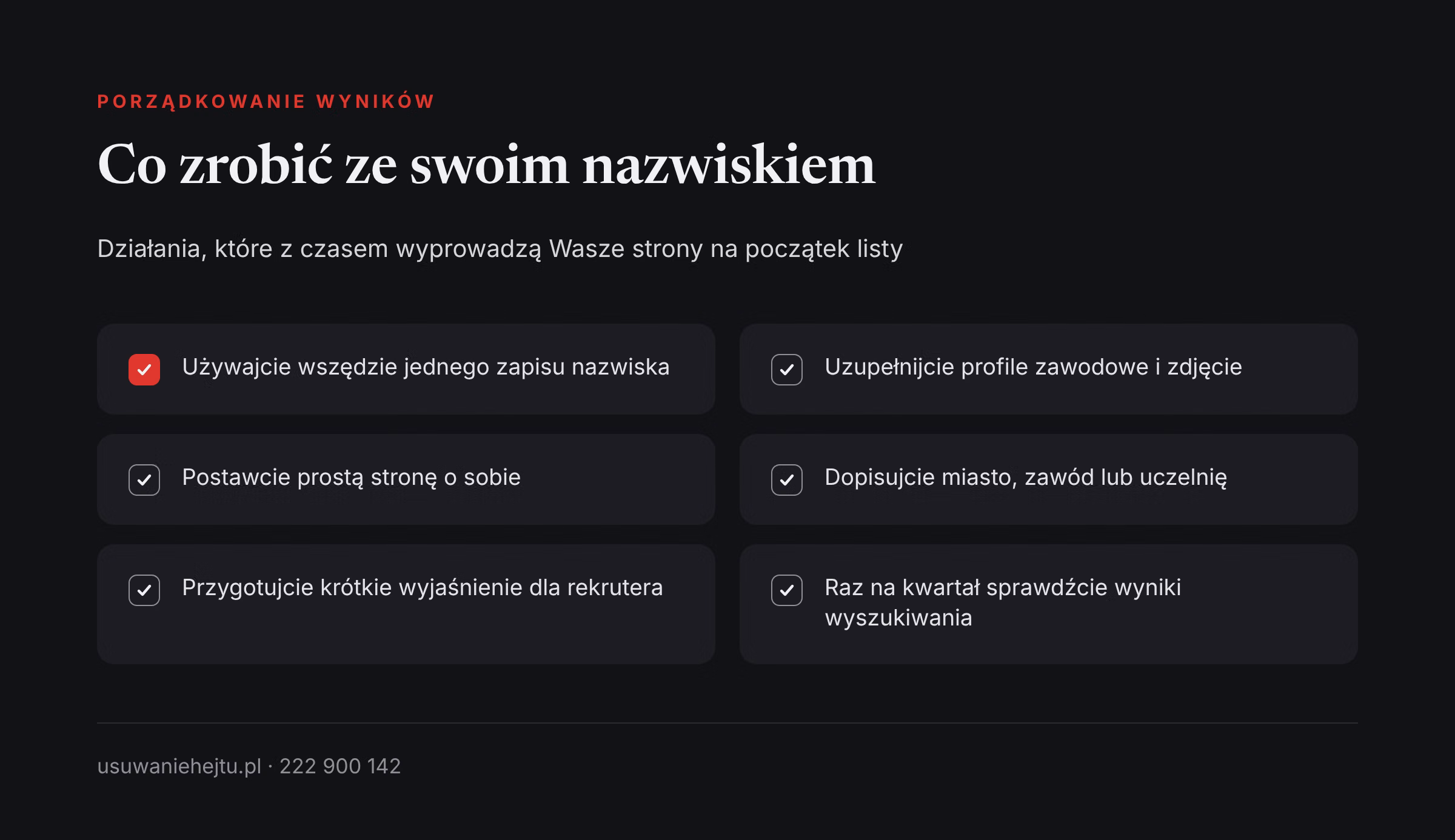Sześć działań przy takim samym nazwisku Takie samo imię i nazwisko jak osoba z głośnej sprawy: sześć działań, które porządkują wyniki w wyszukiwarce
