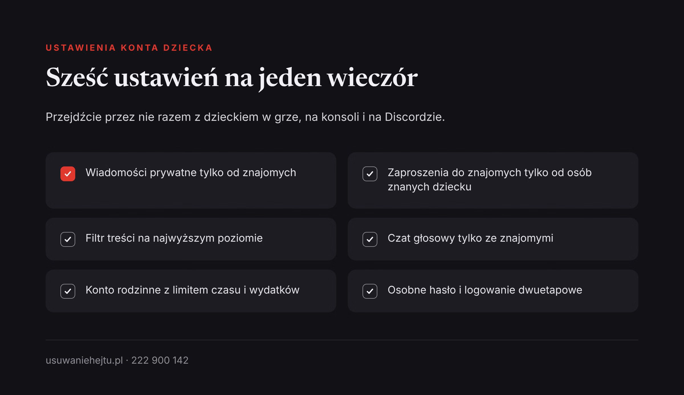 Ustawienia chroniące dziecko w grach i na Discordzie Lista sześciu ustawień, które chronią dziecko przed hejtem w grach online, na konsoli i na Discordzie
