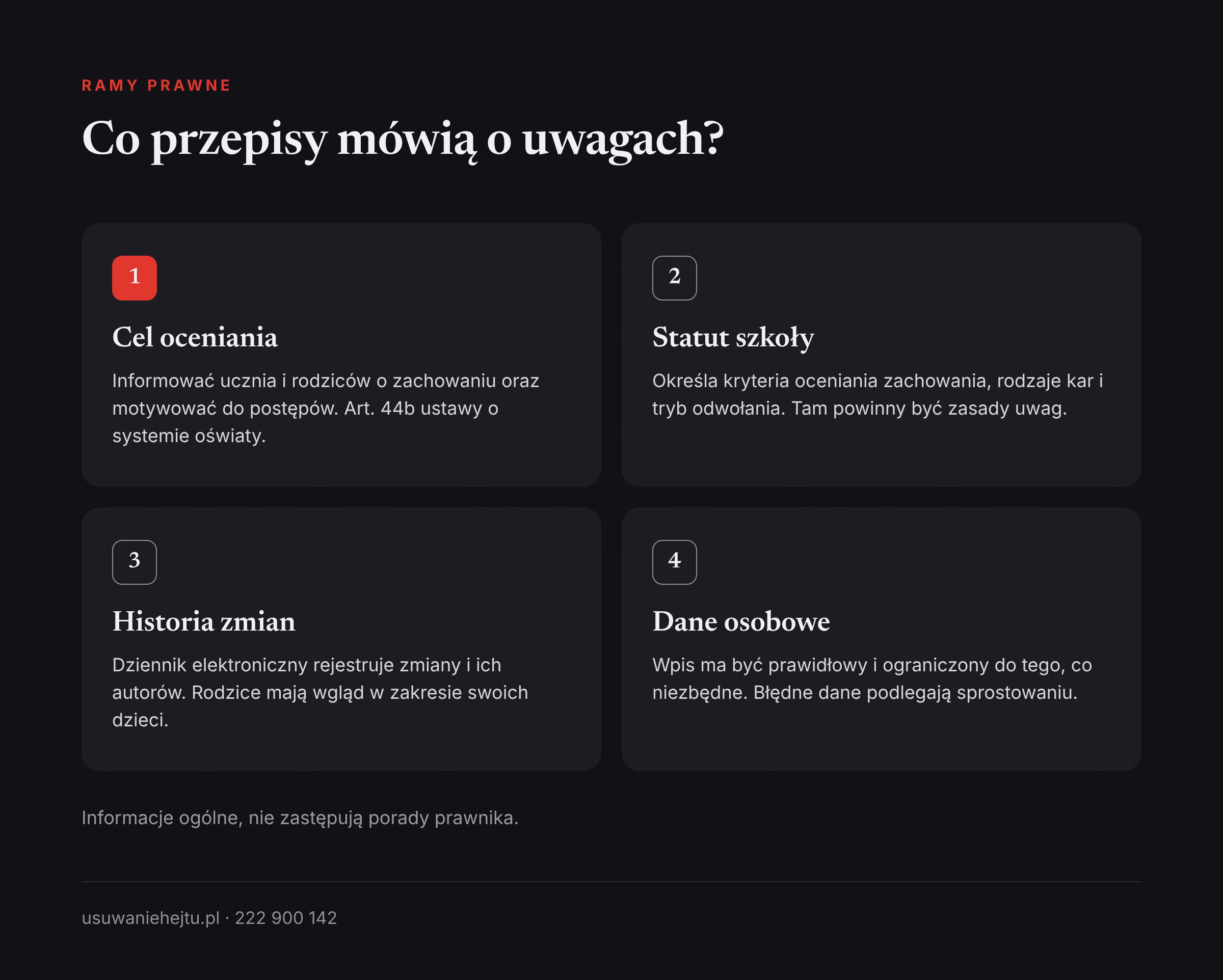 Uwagi w dzienniku elektronicznym a przepisy Uwagi w dzienniku elektronicznym a przepisy: cel oceniania, statut szkoły, historia zmian i ochrona danych